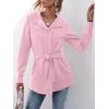 imageANRABESS Womens Jacket Belted Long Sleeve Wrap Trench Coat 2025 Fall Winter Casual Dressy Travel Outerwear with PocketsLight Pink