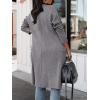 imageANRABESS Womens Long Cardigan Sweater 2025 Fall Fashion Casual Oversized Knit Open Front Coatigan Jacket Coat OutfitsDark Gray
