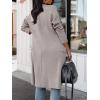 imageANRABESS Womens Long Cardigan Sweater 2025 Fall Fashion Casual Oversized Knit Open Front Coatigan Jacket Coat OutfitsGray Khaki