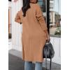 imageANRABESS Womens Long Cardigan Sweater 2025 Fall Fashion Casual Oversized Knit Open Front Coatigan Jacket Coat OutfitsKhaki Pink