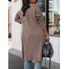 imageANRABESS Womens Long Cardigan Sweater 2025 Fall Fashion Casual Oversized Knit Open Front Coatigan Jacket Coat OutfitsNutmeg