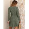 imageANRABESS Womens Long Sleeve Fall Dress 2025 Square Neck Casual Ribbed Knit Comfy Soft Short Sweater Dresses with PocketsArmy Green
