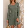 imageANRABESS Womens Long Sleeve Fall Dress 2025 Square Neck Casual Ribbed Knit Comfy Soft Short Sweater Dresses with PocketsArmy Green