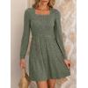 imageANRABESS Womens Long Sleeve Fall Dress 2025 Square Neck Casual Ribbed Knit Comfy Soft Short Sweater Dresses with PocketsArmy Green