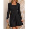 imageANRABESS Womens Long Sleeve Fall Dress 2025 Square Neck Casual Ribbed Knit Comfy Soft Short Sweater Dresses with PocketsBlack