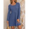 imageANRABESS Womens Long Sleeve Fall Dress 2025 Square Neck Casual Ribbed Knit Comfy Soft Short Sweater Dresses with PocketsDark Blue