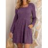 imageANRABESS Womens Long Sleeve Fall Dress 2025 Square Neck Casual Ribbed Knit Comfy Soft Short Sweater Dresses with PocketsLtalian Plum