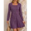imageANRABESS Womens Long Sleeve Fall Dress 2025 Square Neck Casual Ribbed Knit Comfy Soft Short Sweater Dresses with PocketsLtalian Plum