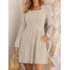 imageANRABESS Womens Long Sleeve Fall Dress 2025 Square Neck Casual Ribbed Knit Comfy Soft Short Sweater Dresses with PocketsYellow Beige