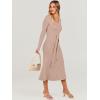 imageANRABESS Womens Long Sleeve Fall Dress 2025 V Neck Aline Tie Waist Ribbed Knit Bodycon Midi Sweater DressesAlmond