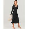 imageANRABESS Womens Long Sleeve Fall Dress 2025 V Neck Aline Tie Waist Ribbed Knit Bodycon Midi Sweater DressesBlack