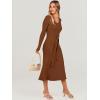 imageANRABESS Womens Long Sleeve Fall Dress 2025 V Neck Aline Tie Waist Ribbed Knit Bodycon Midi Sweater DressesCaramel