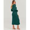 imageANRABESS Womens Long Sleeve Fall Dress 2025 V Neck Aline Tie Waist Ribbed Knit Bodycon Midi Sweater DressesDeep Green