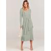 imageANRABESS Womens Long Sleeve Fall Dress 2025 V Neck Aline Tie Waist Ribbed Knit Bodycon Midi Sweater DressesGreen