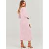 imageANRABESS Womens Long Sleeve Fall Dress 2025 V Neck Aline Tie Waist Ribbed Knit Bodycon Midi Sweater DressesPink