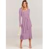 imageANRABESS Womens Long Sleeve Fall Dress 2025 V Neck Aline Tie Waist Ribbed Knit Bodycon Midi Sweater DressesViolet