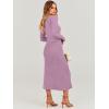 imageANRABESS Womens Long Sleeve Fall Dress 2025 V Neck Aline Tie Waist Ribbed Knit Bodycon Midi Sweater DressesViolet