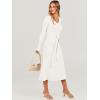 imageANRABESS Womens Long Sleeve Fall Dress 2025 V Neck Aline Tie Waist Ribbed Knit Bodycon Midi Sweater DressesWhite