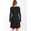 imageANRABESS Womens Long Sleeve Ribbed Short Dresses 2025 Fall Knit A Line Flowy Tiered Casual Mini Sweater Dress with PocketsBlack