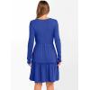imageANRABESS Womens Long Sleeve Ribbed Short Dresses 2025 Fall Knit A Line Flowy Tiered Casual Mini Sweater Dress with PocketsBlue