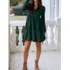 imageANRABESS Womens Long Sleeve Ribbed Short Dresses 2025 Fall Knit A Line Flowy Tiered Casual Mini Sweater Dress with PocketsDeep Green