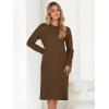imageANRABESS Womens Nightgown Sweater Dress Long Sleeve Fuzzy Knit Cozy Casual Loungewear 2025 Winter Midi Dress with PocketsBrown