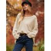 imageANRABESS Womens Oversized Casual Loose Slouchy Scoop V Neck Batwing Long Sleeve Knit 2025 Fall Pullover SweatersBeige