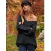 imageANRABESS Womens Oversized Casual Loose Slouchy Scoop V Neck Batwing Long Sleeve Knit 2025 Fall Pullover SweatersBlack
