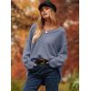 imageANRABESS Womens Oversized Casual Loose Slouchy Scoop V Neck Batwing Long Sleeve Knit 2025 Fall Pullover SweatersGray