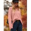imageANRABESS Womens Oversized Casual Loose Slouchy Scoop V Neck Batwing Long Sleeve Knit 2025 Fall Pullover SweatersPink