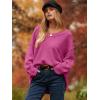 imageANRABESS Womens Oversized Casual Loose Slouchy Scoop V Neck Batwing Long Sleeve Knit 2025 Fall Pullover SweatersRose