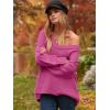 imageANRABESS Womens Oversized Casual Loose Slouchy Scoop V Neck Batwing Long Sleeve Knit 2025 Fall Pullover SweatersRose