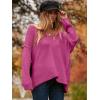 imageANRABESS Womens Oversized Casual Loose Slouchy Scoop V Neck Batwing Long Sleeve Knit 2025 Fall Pullover SweatersRose