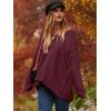imageANRABESS Womens Oversized Casual Loose Slouchy Scoop V Neck Batwing Long Sleeve Knit 2025 Fall Pullover SweatersWine Red