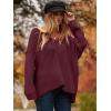 imageANRABESS Womens Oversized Casual Loose Slouchy Scoop V Neck Batwing Long Sleeve Knit 2025 Fall Pullover SweatersWine Red