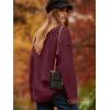 imageANRABESS Womens Oversized Casual Loose Slouchy Scoop V Neck Batwing Long Sleeve Knit 2025 Fall Pullover SweatersWine Red