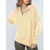imageANRABESS Womens Oversized Fashion Long Sleeve Quarter Zip Baggy Loose Slouchy Sweater Pullover Tops 2025 Fall OutfitsApricot