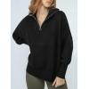 imageANRABESS Womens Oversized Fashion Long Sleeve Quarter Zip Baggy Loose Slouchy Sweater Pullover Tops 2025 Fall OutfitsBlack