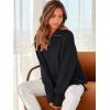 imageANRABESS Womens Oversized Fashion Long Sleeve Quarter Zip Baggy Loose Slouchy Sweater Pullover Tops 2025 Fall OutfitsBlack Blue