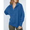 imageANRABESS Womens Oversized Fashion Long Sleeve Quarter Zip Baggy Loose Slouchy Sweater Pullover Tops 2025 Fall OutfitsBlue