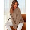 imageANRABESS Womens Oversized Fashion Long Sleeve Quarter Zip Baggy Loose Slouchy Sweater Pullover Tops 2025 Fall OutfitsBrown