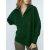 imageANRABESS Womens Oversized Fashion Long Sleeve Quarter Zip Baggy Loose Slouchy Sweater Pullover Tops 2025 Fall OutfitsDark Green
