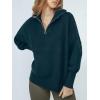 imageANRABESS Womens Oversized Fashion Long Sleeve Quarter Zip Baggy Loose Slouchy Sweater Pullover Tops 2025 Fall OutfitsDeep Blue