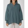 imageANRABESS Womens Oversized Fashion Long Sleeve Quarter Zip Baggy Loose Slouchy Sweater Pullover Tops 2025 Fall OutfitsDusty Blue