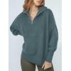 imageANRABESS Womens Oversized Fashion Long Sleeve Quarter Zip Baggy Loose Slouchy Sweater Pullover Tops 2025 Fall OutfitsDusty Blue