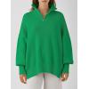 imageANRABESS Womens Oversized Fashion Long Sleeve Quarter Zip Baggy Loose Slouchy Sweater Pullover Tops 2025 Fall OutfitsGreen
