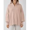 imageANRABESS Womens Oversized Fashion Long Sleeve Quarter Zip Baggy Loose Slouchy Sweater Pullover Tops 2025 Fall OutfitsPink