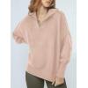 imageANRABESS Womens Oversized Fashion Long Sleeve Quarter Zip Baggy Loose Slouchy Sweater Pullover Tops 2025 Fall OutfitsPink