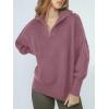 imageANRABESS Womens Oversized Fashion Long Sleeve Quarter Zip Baggy Loose Slouchy Sweater Pullover Tops 2025 Fall OutfitsPurple