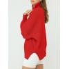 imageANRABESS Womens Oversized Fashion Long Sleeve Quarter Zip Baggy Loose Slouchy Sweater Pullover Tops 2025 Fall OutfitsRed